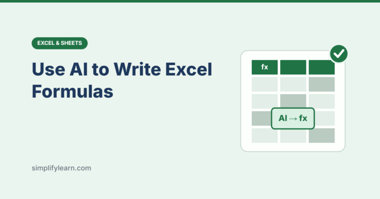 Spreadsheet illustration for using AI to write Excel formulas