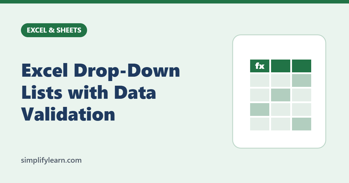 Excel Drop-Down Lists with Data Validation