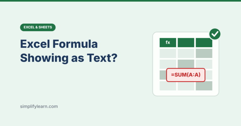 Spreadsheet with a formula displayed as text instead of a result