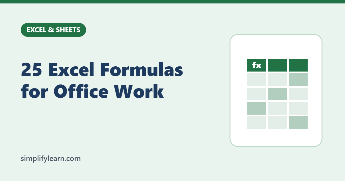 25 Excel Formulas for Office Work