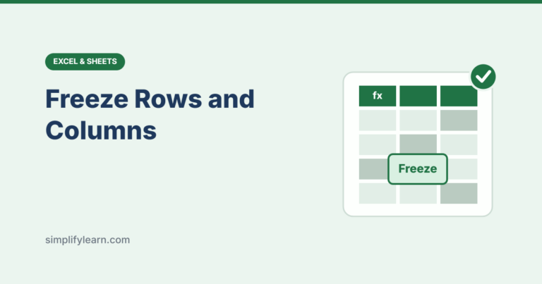 Spreadsheet illustration for freezing rows and columns