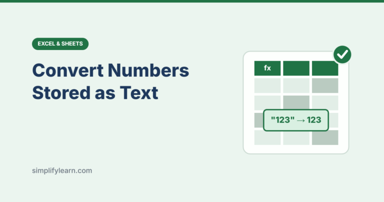 Spreadsheet illustration showing text converted to a number