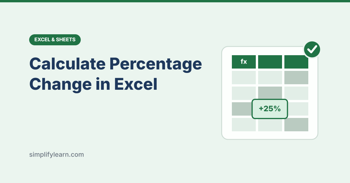 Spreadsheet illustration showing a +25% percentage change