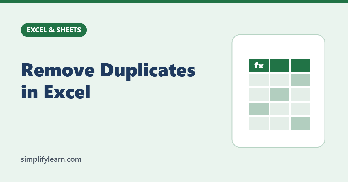 Remove Duplicates in Excel