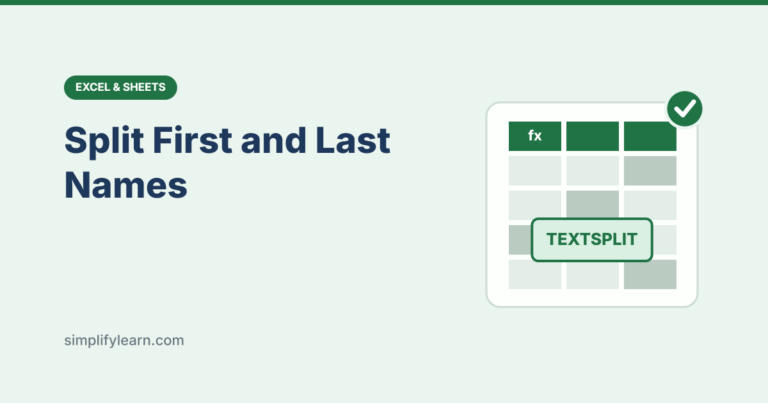 Spreadsheet illustration for splitting names into columns